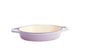 Cratita 1.5 l ovala 21 cm cu exterior emailat mov și interior bej