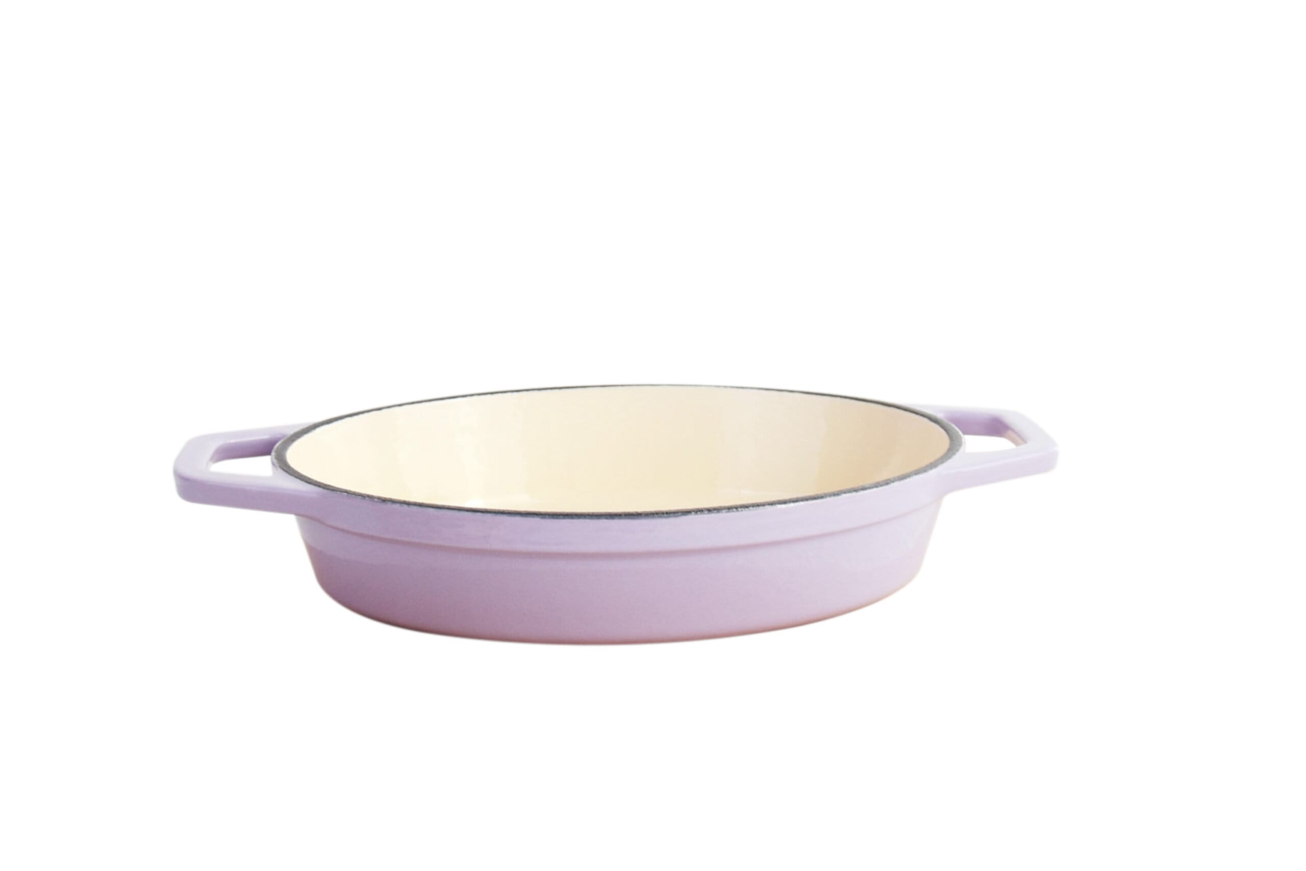 Cratita 1.5 l ovala 21 cm cu exterior emailat mov și interior bej