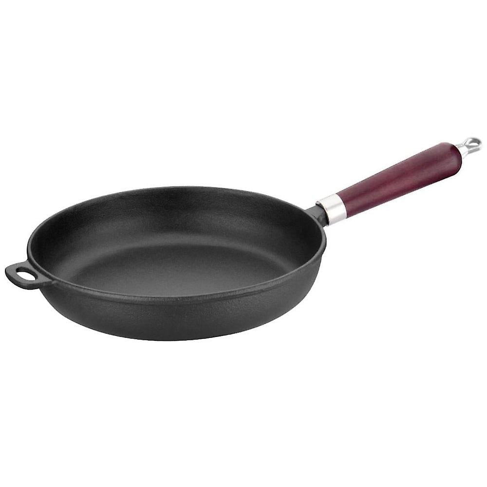 Set 3 tigai de fonta cu maner de lemn