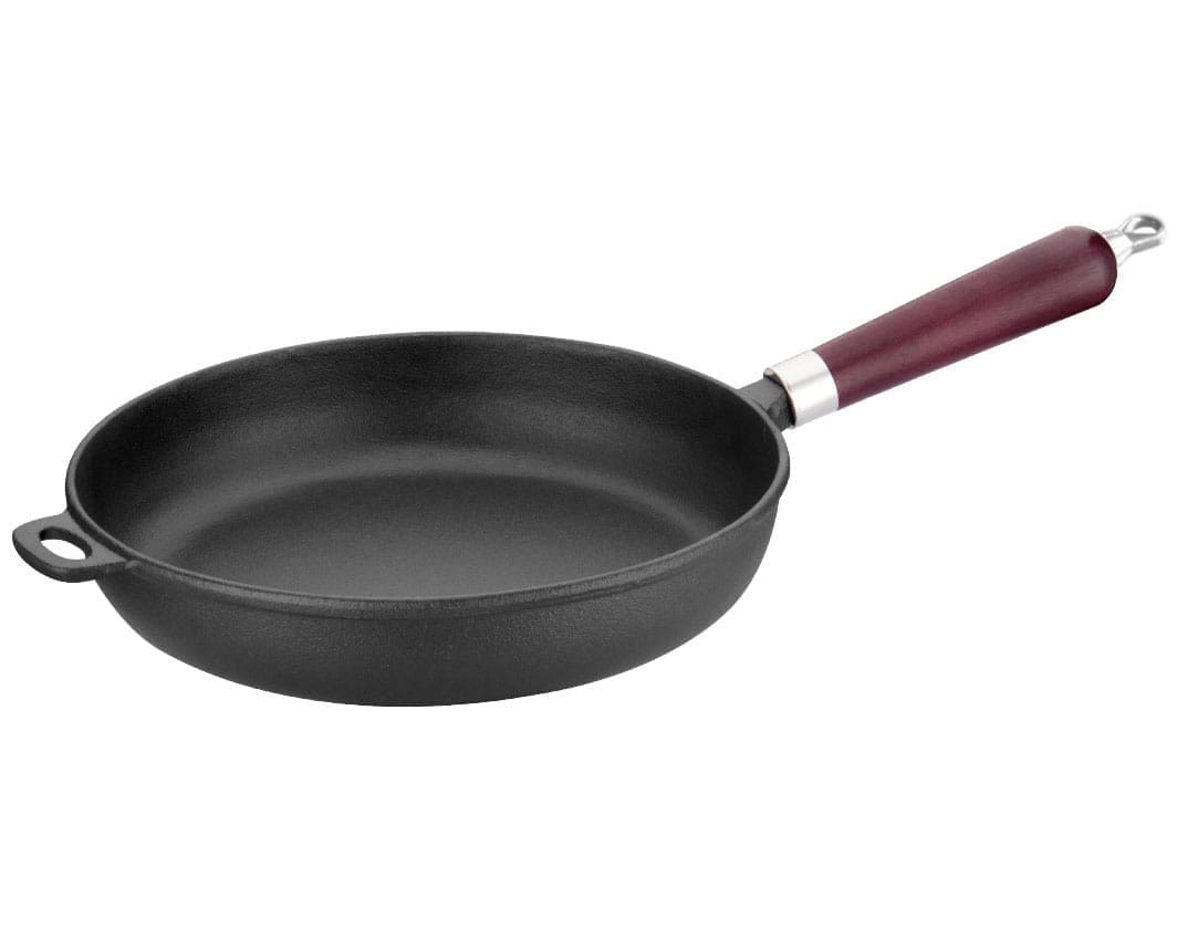 Tigaie de fonta 24 cm cu maner de lemn PJ
