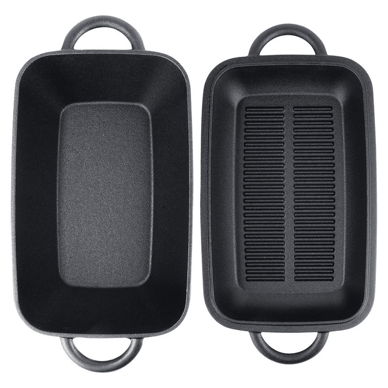 Tava de fonta cu capac grill 2 in 1