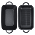 Tava de fonta cu capac grill 2 in 1