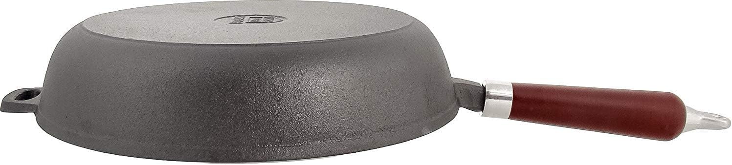 Tigaie de fonta 24 cm cu maner de lemn PJ