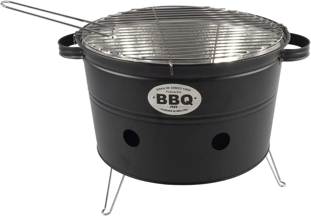 Grătar de Masă Portabil pe Cărbuni – Compact Ø33cm, Ideal Camping & Balcon