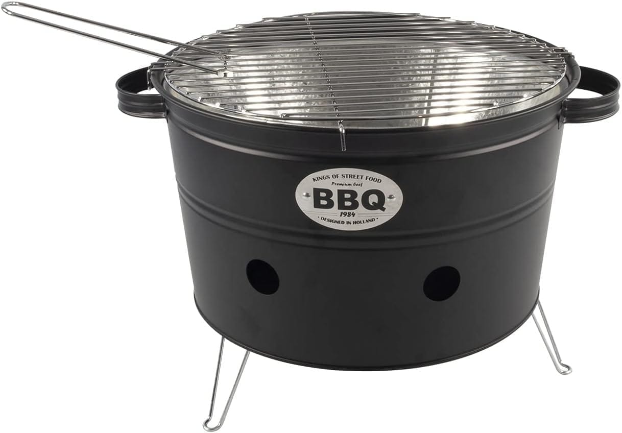 Grătar de Masă Portabil pe Cărbuni – Compact Ø33cm, Ideal Camping & Balcon