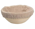 Coşuleţ din ratan  cu panza pentru prepararea pâinii rotund 25 cm