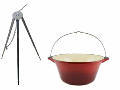 Ceaun fonta emailat 7.2 l + trepied