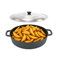 Cratita din fonta pura cu capac inox 40x9 cm - 8 l