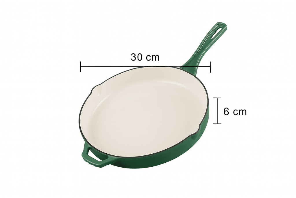 Set cratita si tigaie fonta emailata verde smarald