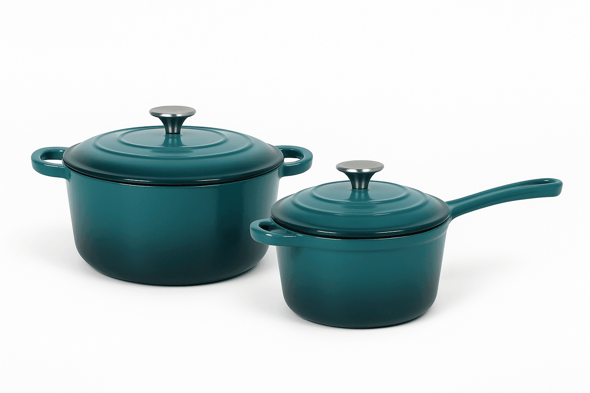 Set oală de 2,8 L cu capac + Cratiță cu mâner 1,9 L Azur