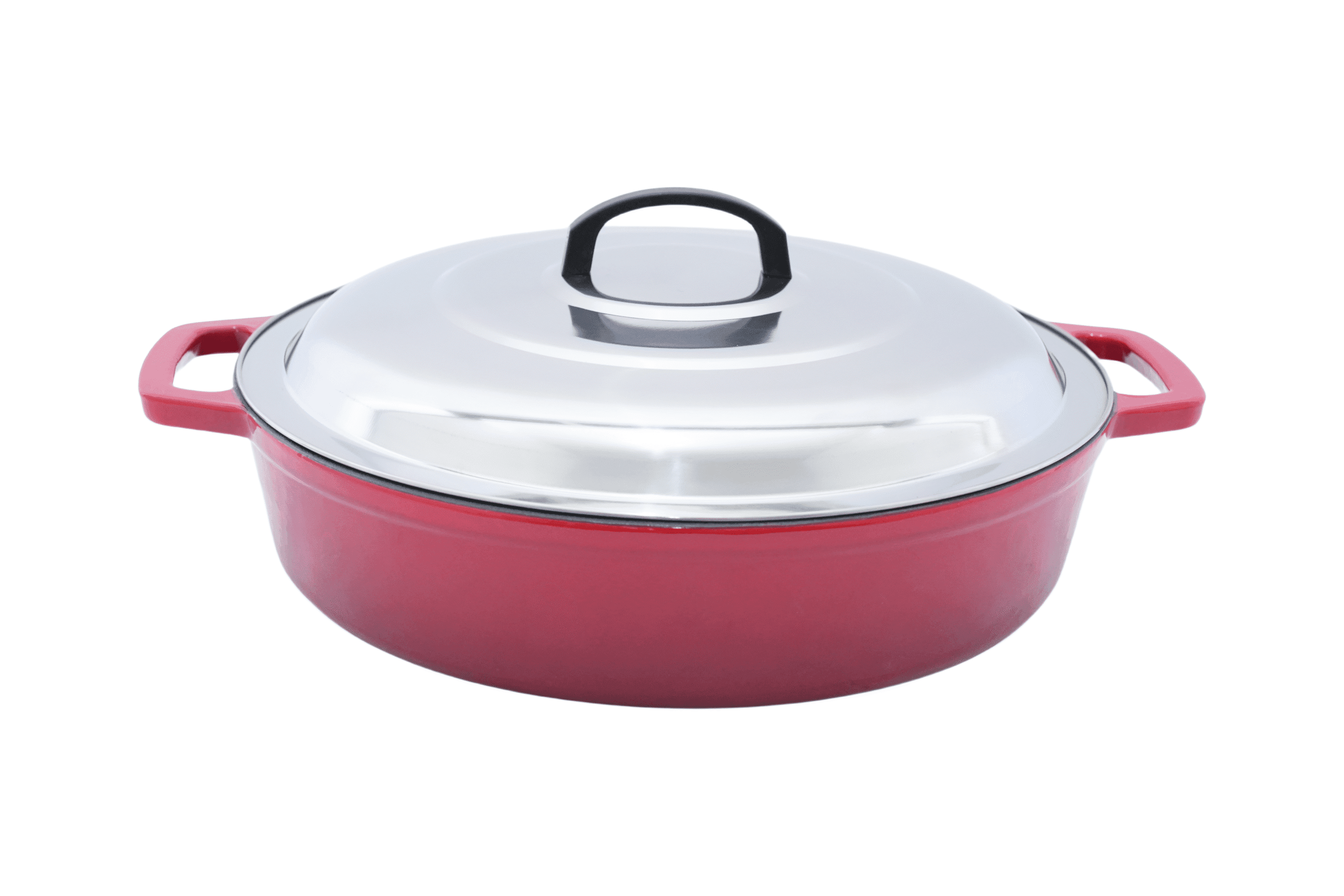 Cratita din fonta emailata cu capac inox 50x9 cm - 12 l