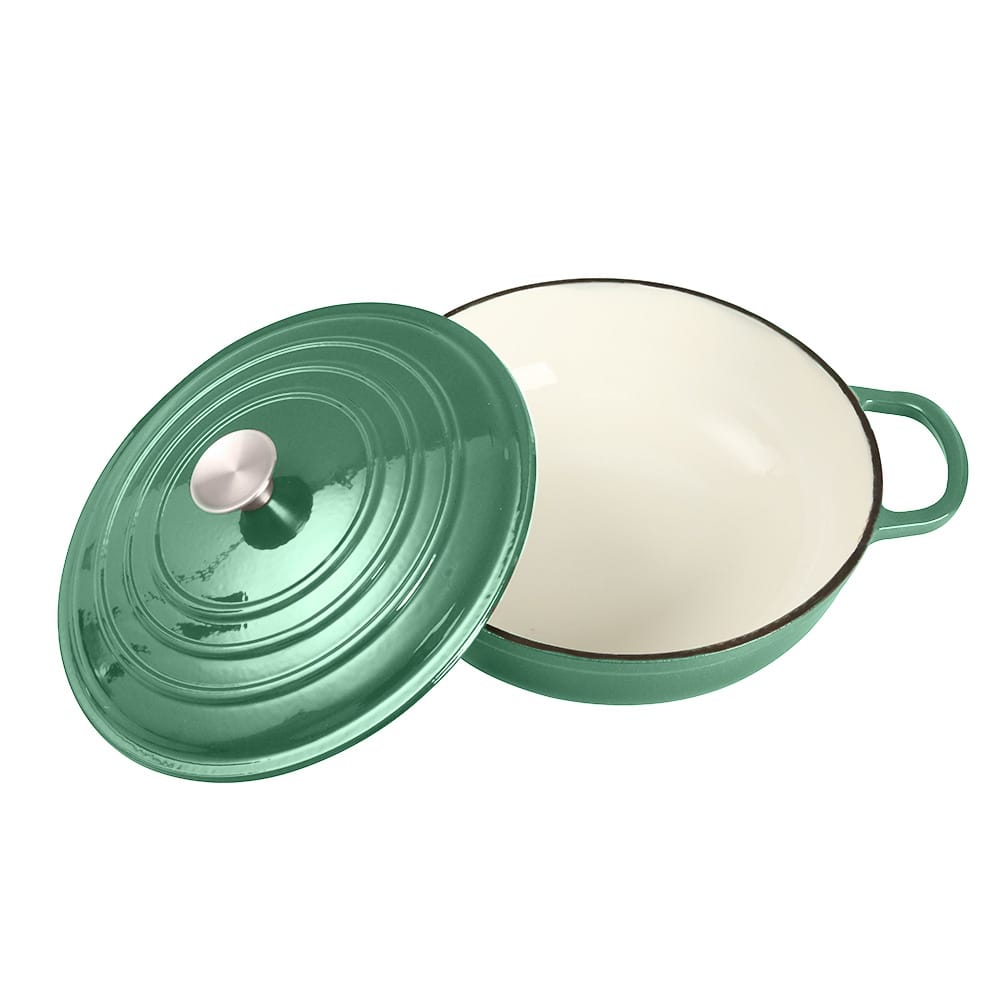 Cratita de fonta cu capac verde smarald 5 litri