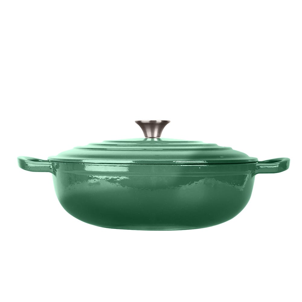 Cratita de fonta cu capac verde smarald 5 litri