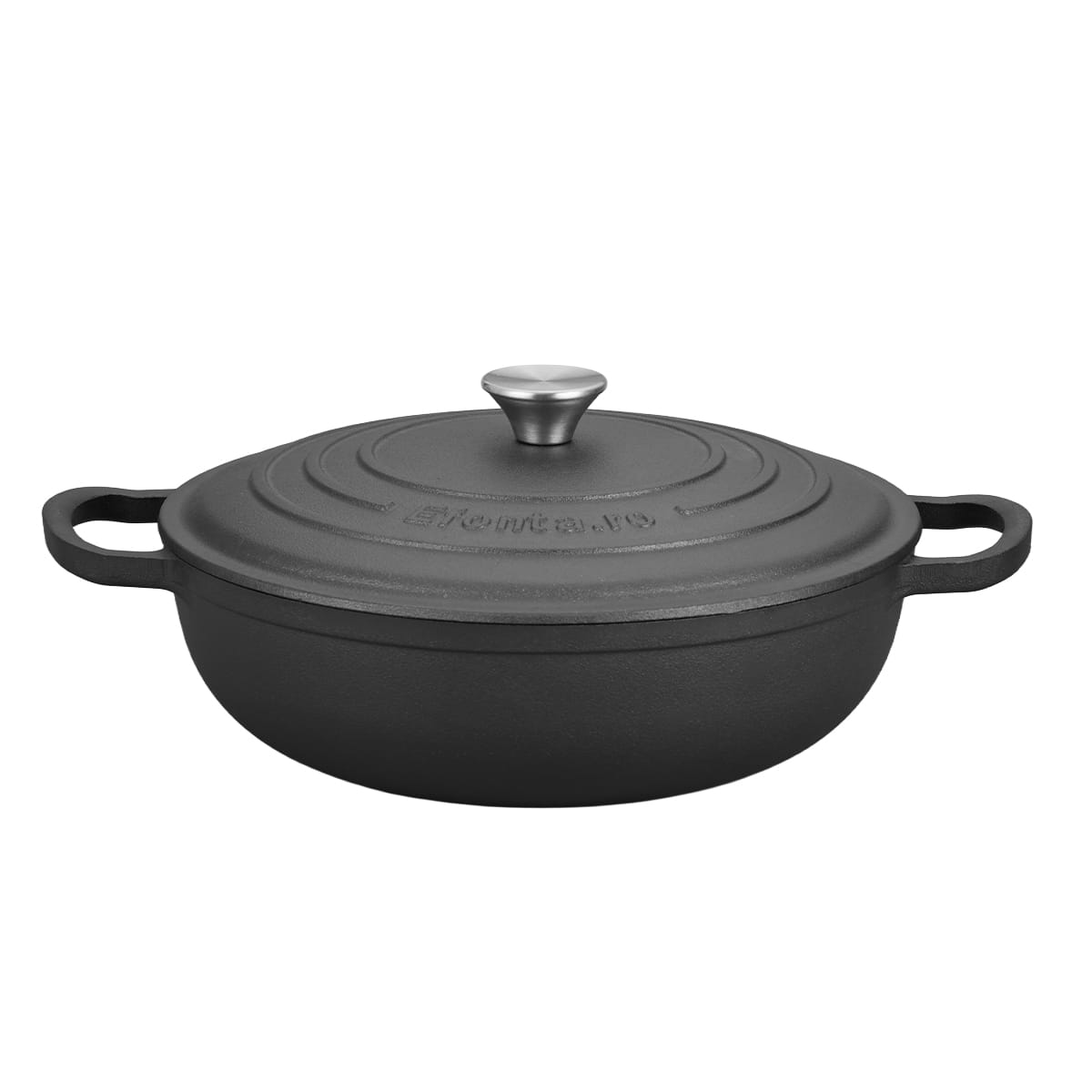 Cratită înaltă din fontă pură (brută) cu capac, 5 litri