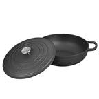 Cratită înaltă din fontă pură (brută) cu capac, 5 litri