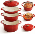 Set Complet de Vase din Fontă Emailată Premium 3+1 RED