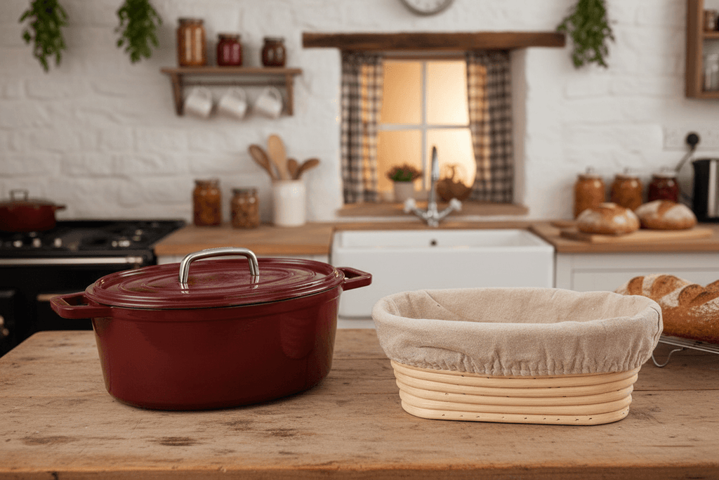 Oală Fontă Alpen 31cm (5.9L) + Coșuleț Dospire Ratan