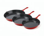 Set 3 tigai de fonta emailata rosso