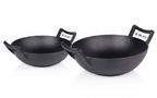 Set Premium doua Wok-uri din Fontă Pură  32 cm și 36 cm