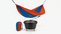 Set Camping Premium Ceaun Fontă 8L Tip Dutch Oven + Hamac de Relaxare Bicolor