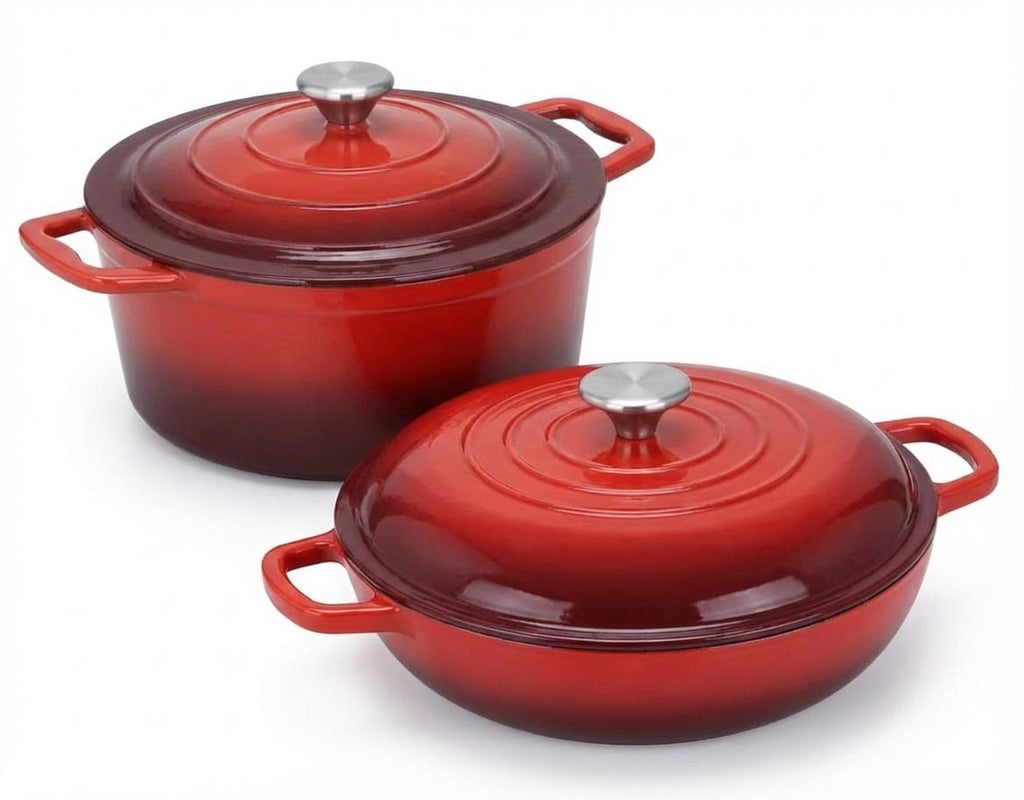 Setul "Chef's Red Duo" Oala Clasică + Cratița Înaltă