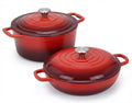 Setul "Chef's Red Duo" Oala Clasică + Cratița Înaltă