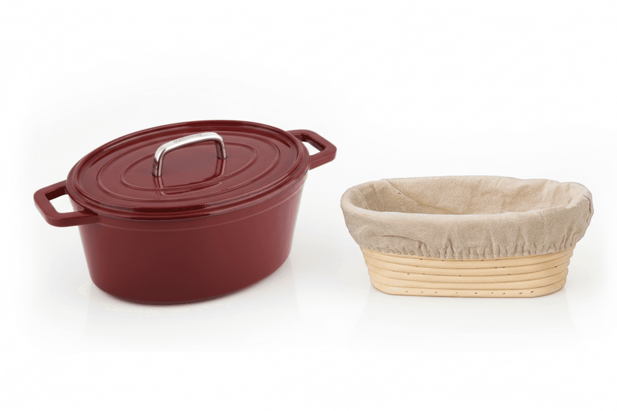 Oală Fontă Alpen 31cm (5.9L) + Coșuleț Dospire Ratan