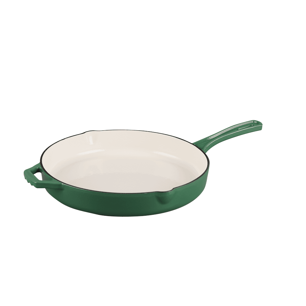 Tigaie fonta emailata verde smarald 30 cm