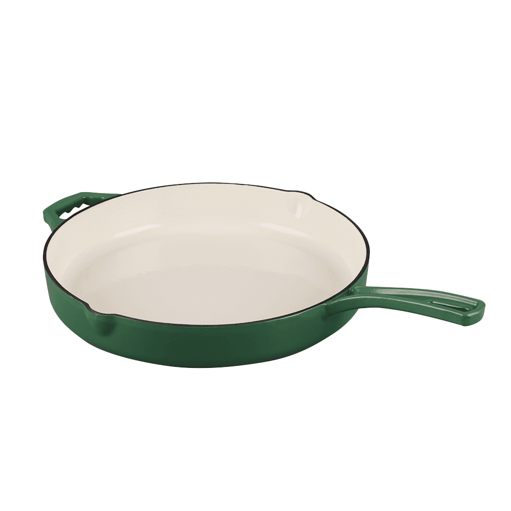 Tigaie fonta emailata verde smarald 30 cm