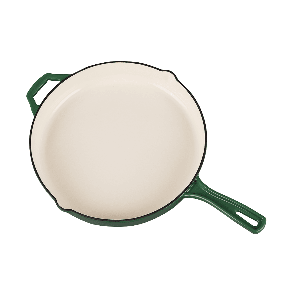 Tigaie fonta emailata verde smarald 30 cm