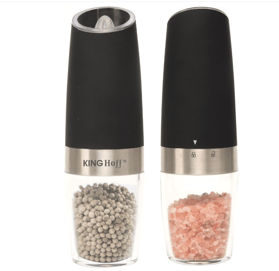 Set 2 Rasnite Electrice, Gravity, LED, Pentru Sare Si Piper, Negru