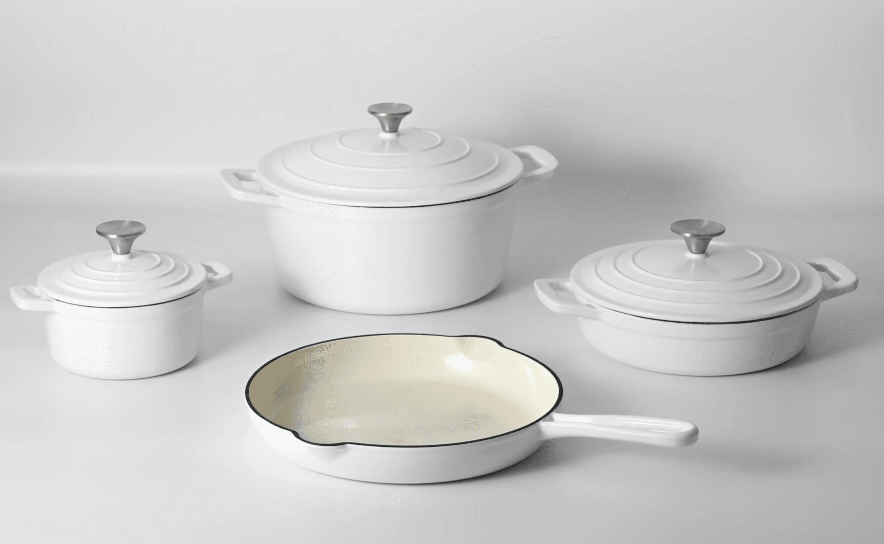 Set 4 produse de fonta emailata ALB CS