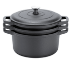 Set oale din fonta natur 3 in 1 + capac
