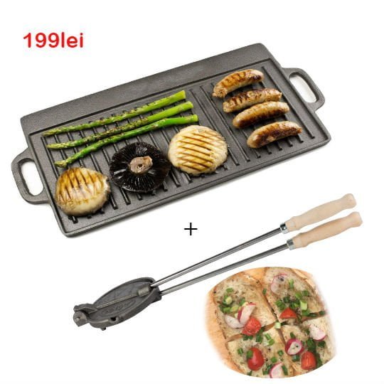 Set plita reversibila + presa slanina