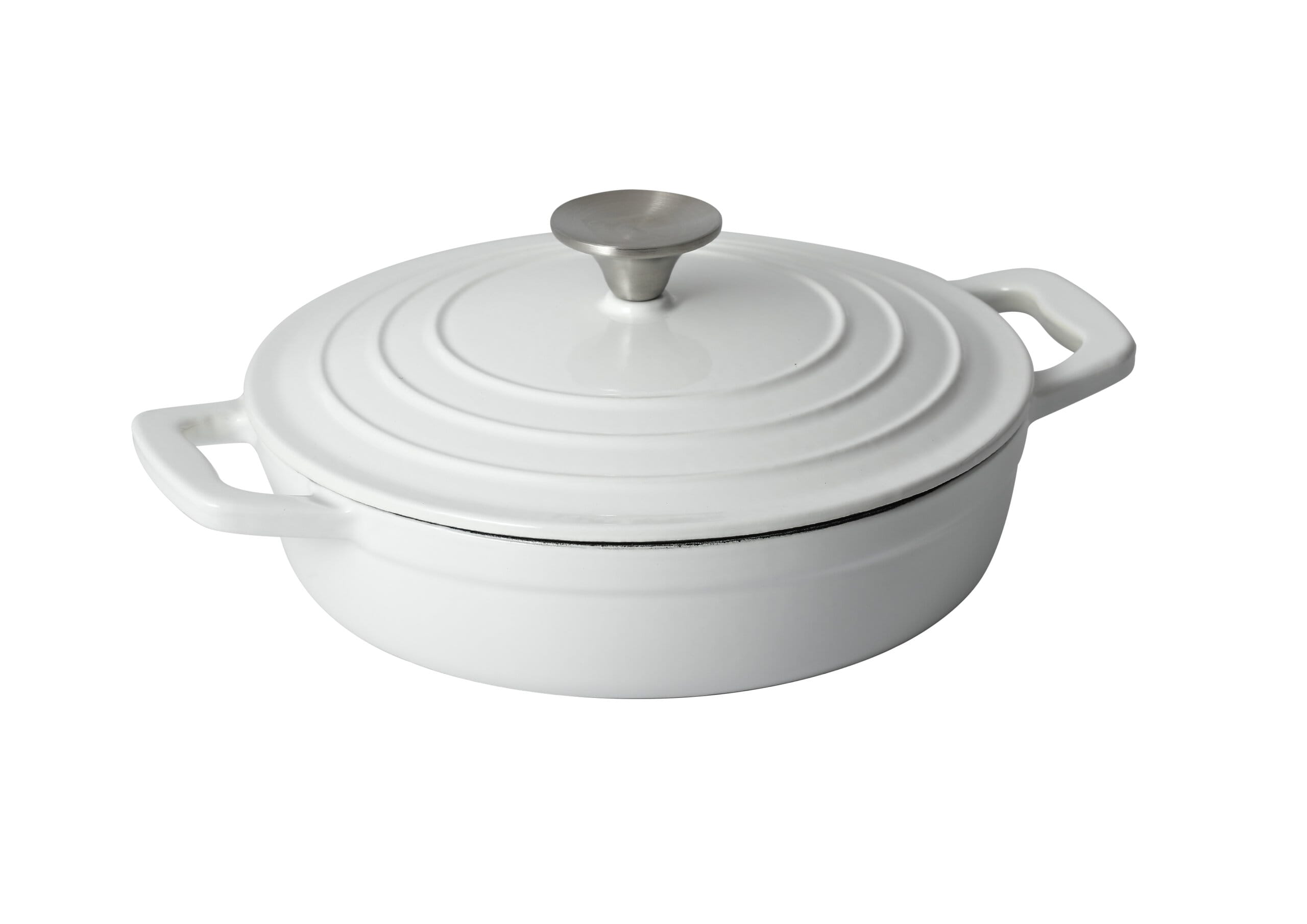 Cratita fonta emailata cu capac 2.5 l ALB