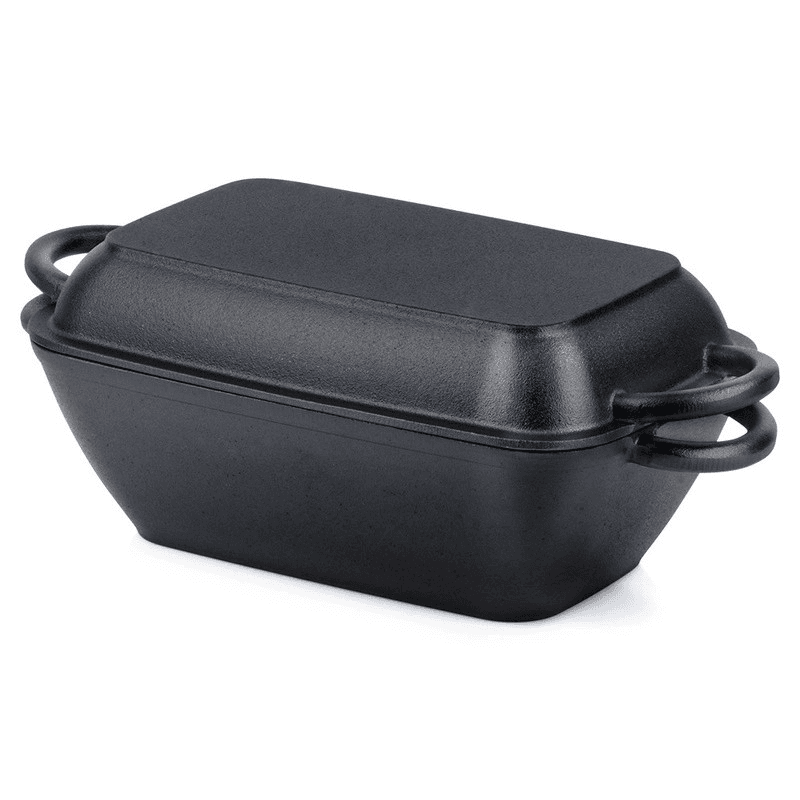 Tava de fonta cu capac grill 2 in 1