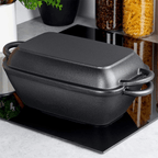 Tava de fonta cu capac grill 2 in 1