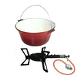 Ceaun fonta emailat 7.2 l + arzator de fonta cu furtun