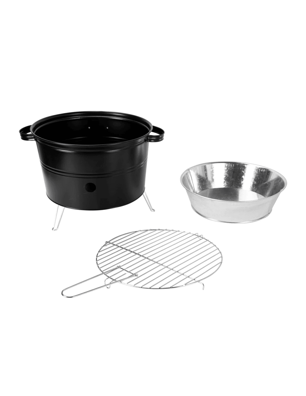 Grătar de Masă Portabil pe Cărbuni – Compact Ø33cm, Ideal Camping & Balcon