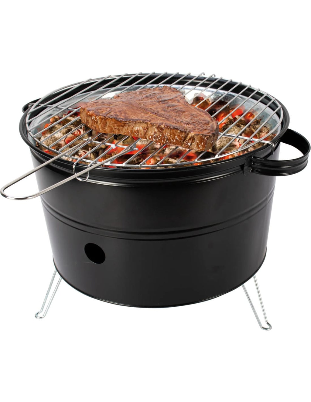 Grătar de Masă Portabil pe Cărbuni – Compact Ø33cm, Ideal Camping & Balcon