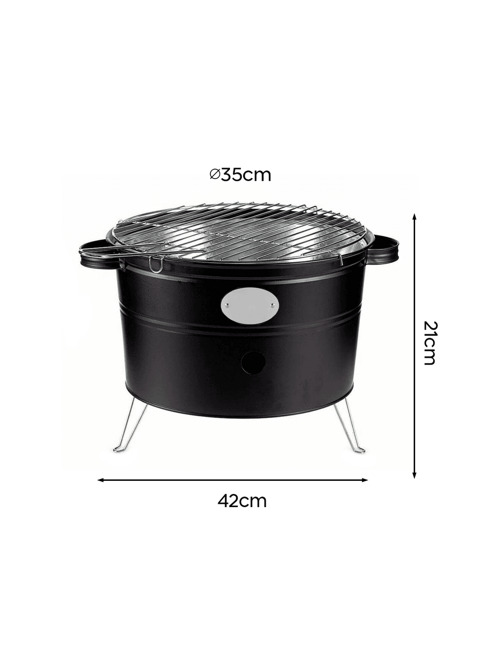 Grătar de Masă Portabil pe Cărbuni – Compact Ø33cm, Ideal Camping & Balcon