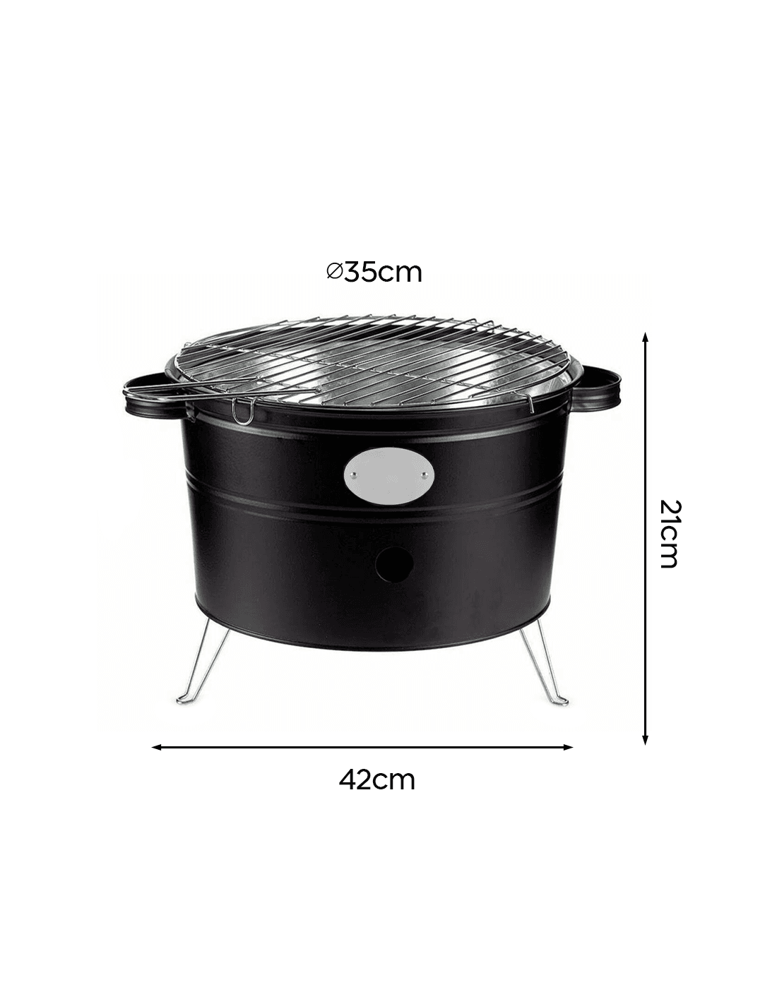 Grătar de Masă Portabil pe Cărbuni – Compact Ø33cm, Ideal Camping & Balcon