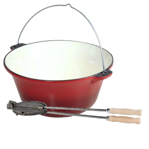 Ceaun de fonta emailat 22 l + picurator slanina