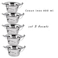 Set 5 ceaune de inox 800 ml