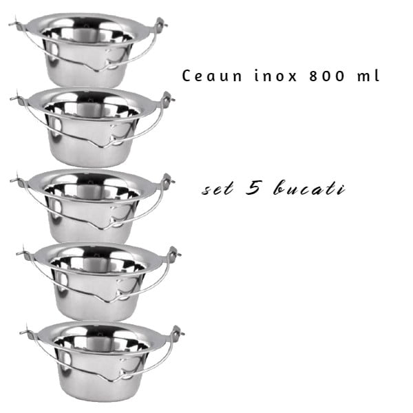 Set 5 ceaune de inox 800 ml