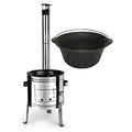 Set Sobă inox Ø 39 cm + Ceaun fontă 22 litri