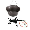 Ceaun fonta 10.8 l + arzator gaz cu furtun
