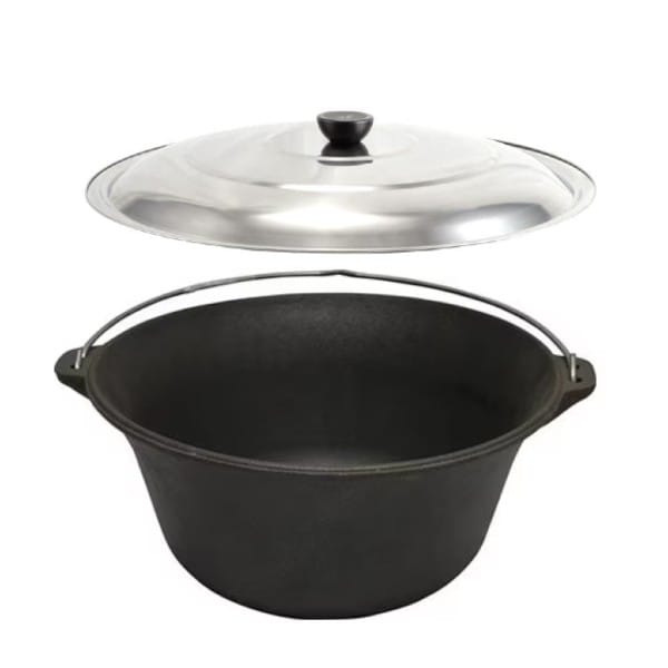 Set Sobă inox Ø 36 cm + Ceaun fontă 16 litri