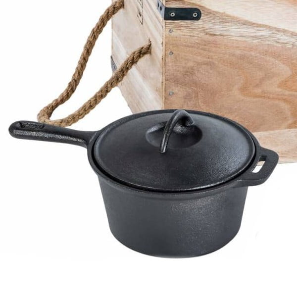 Cratita de fonta cu maner si capac 1.4 litri