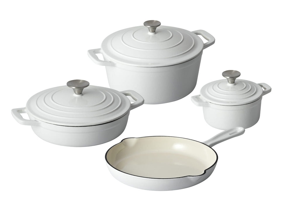 Set 4 produse de fonta emailata ALB CS